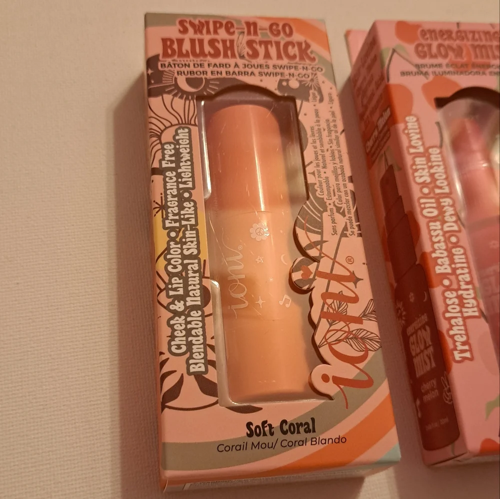 4/$15 🌻 NWT Roni Makeup Bundle Energizing Glow Mist & Soft Coral Blush Stick